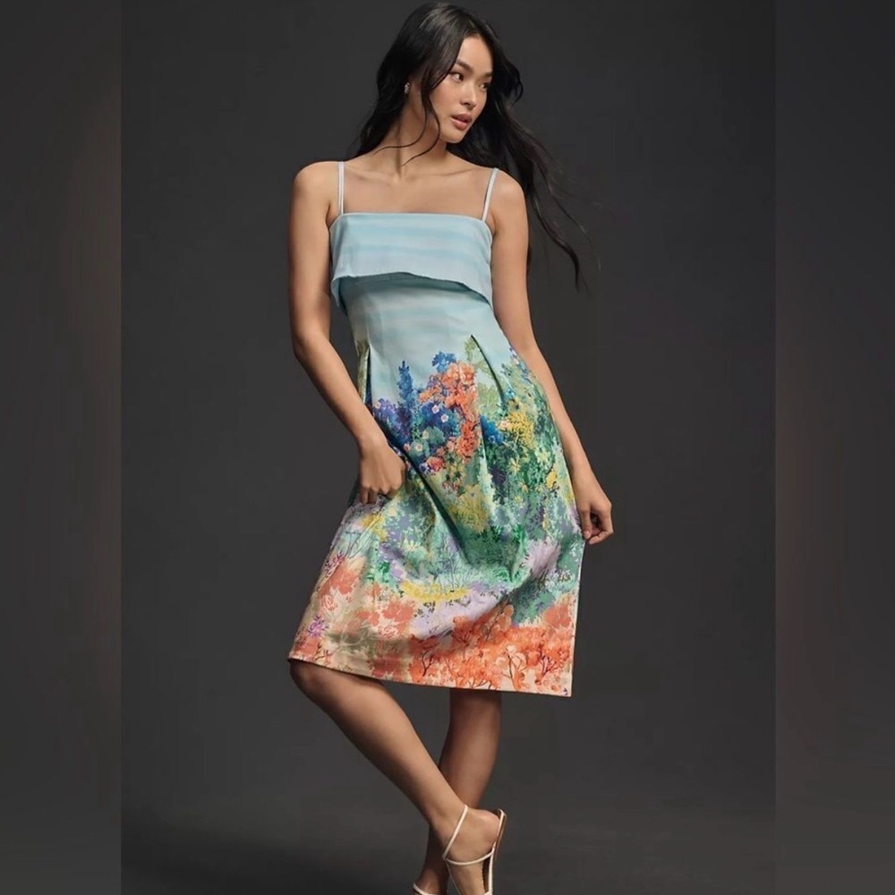 By Anthropologie Sleeveless Foldover Knee-Length Dress - Sz L